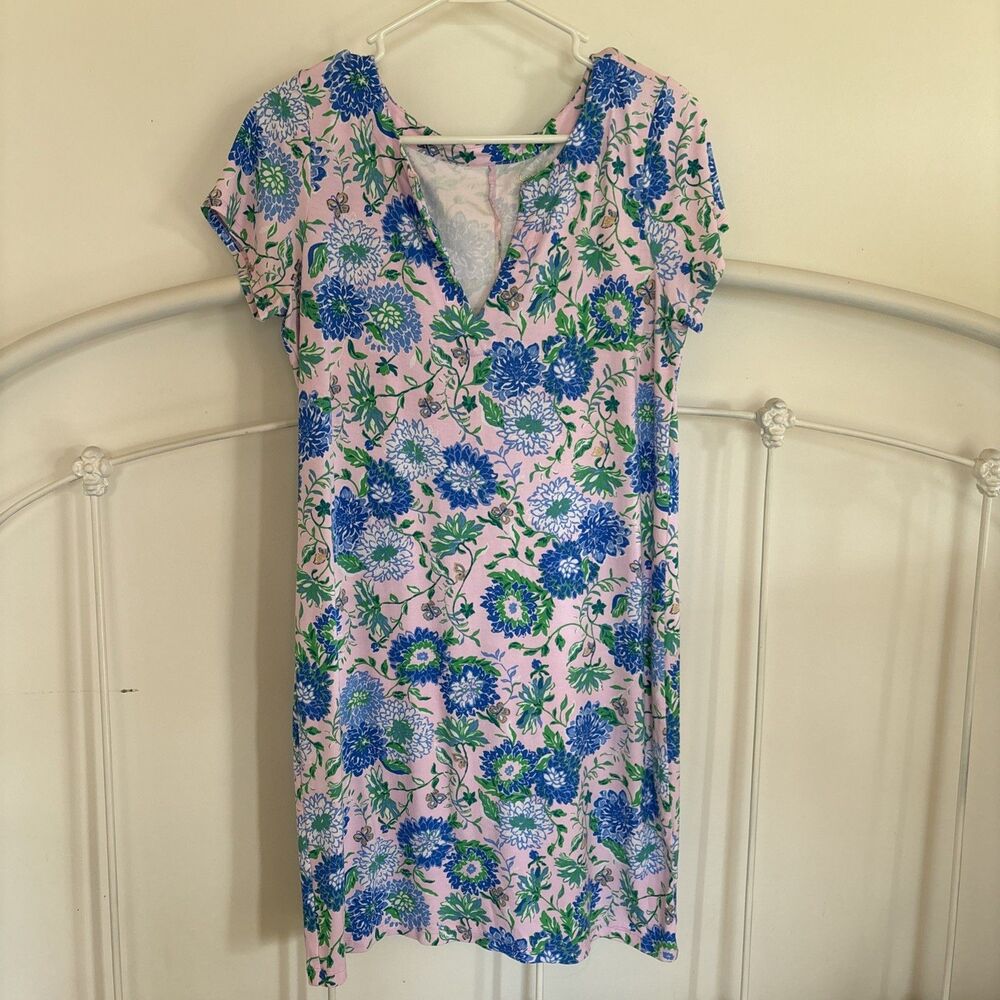 Lilly Pulitzer Sophialetta Dress Midi Medium Rumor Has It UPF 50 Beach Coastal